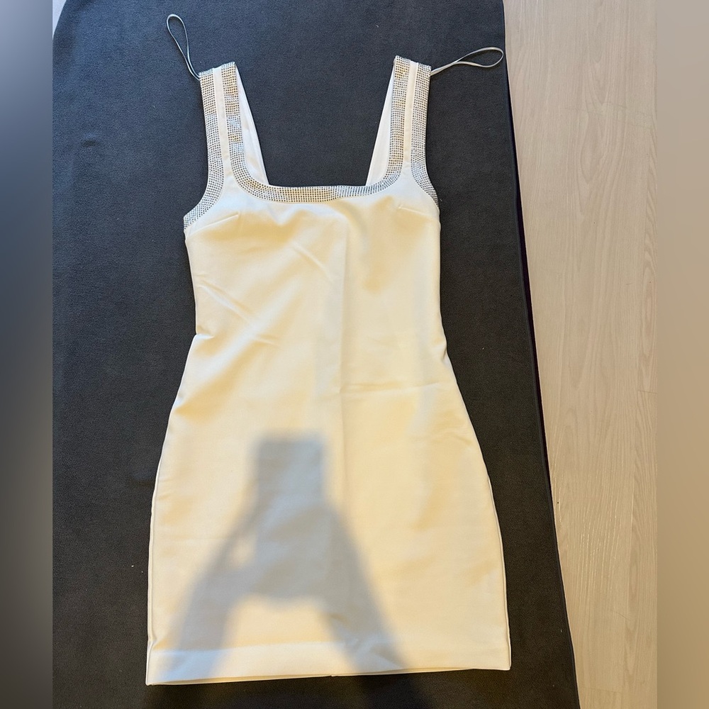 Zara Cream Mini Dress with Embellished Straps